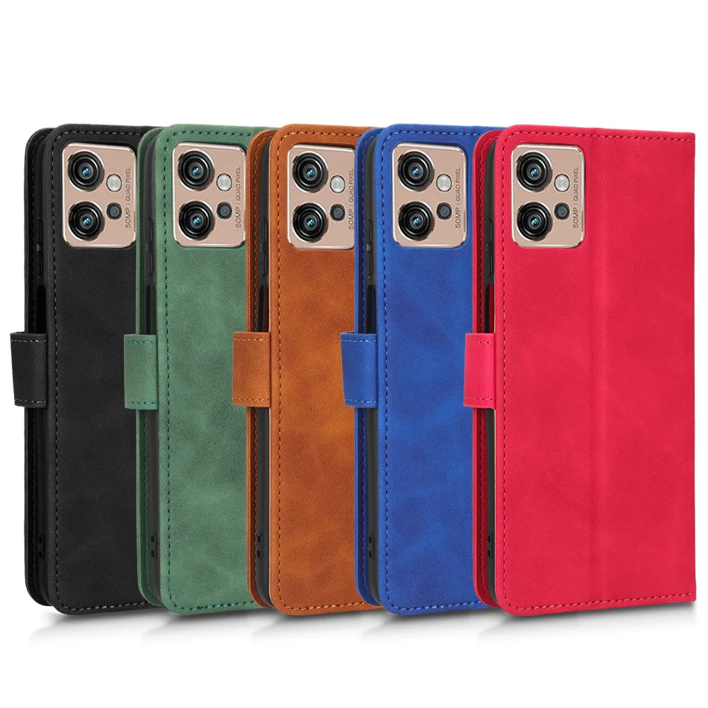 Чехол-книжка для Motorola Moto G32 роскошный текстурный Чехол-кошелек из искусственной