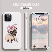 dog french bulldog phone case white candy color for iphone 6 7 8 11 12 s mini pro x xs xr max plus