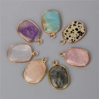 2022 new multi color rose quartzs aventurine amethysts labradorite pendants exquisite irregular charms making jewelry accessori