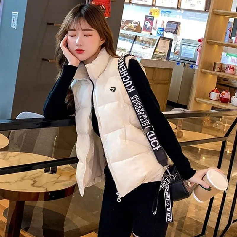 2022 Casual Women's South Korean Fashion Waistcoat Zipper Vest Down Cotton Winter Ladies Windproof Thermal Vest Jacket