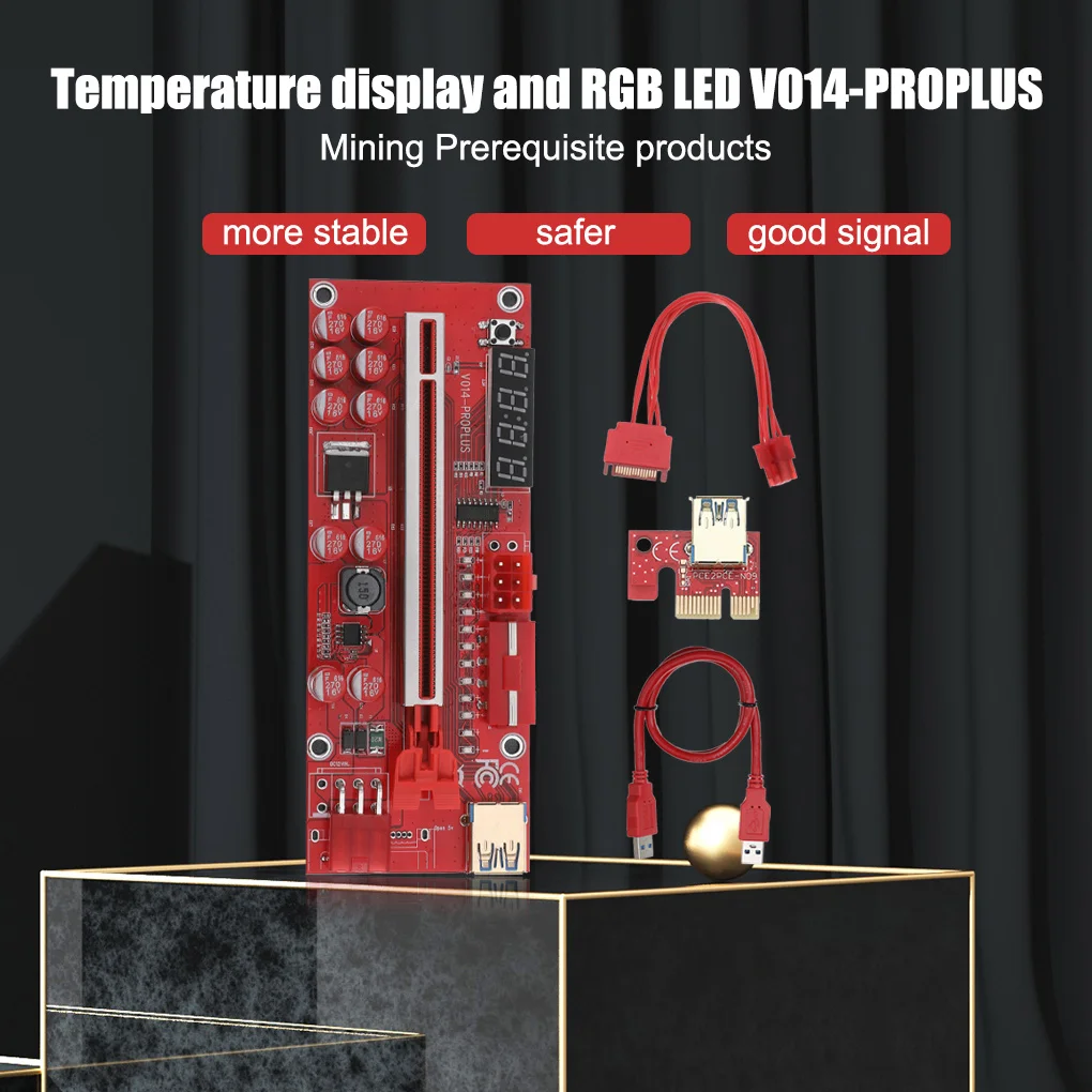 

1-10Pcs V013 Pro PCIE Riser 013 Cabo Riser Card Express x1 x16 SATA To 6Pin Power Cable USB 3.0 Cable For Mining Miner
