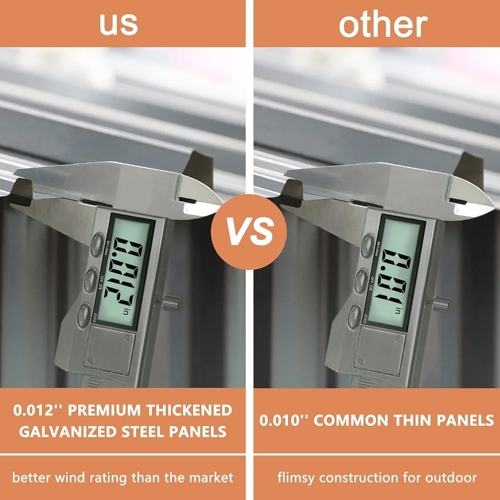 Сарай 8x10 футов из утолщенной оцинкованной стали уличный сарай с запираемой