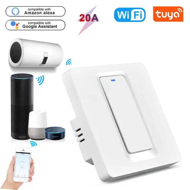 

Tuya Wifi 20A Smart Water Heater Switch For Smart Life App Wall Switch Timing Remote Control Work With Google Home Alexa