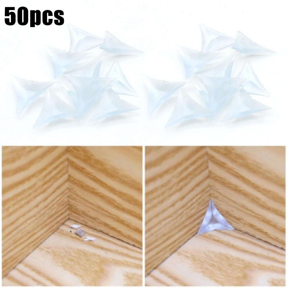 

50pcs Transparent Triangle Anti-Dust Corner Edges PVC Anti-Dust Corner Edge For Home Drawer Wall Corners Furniture Hardware