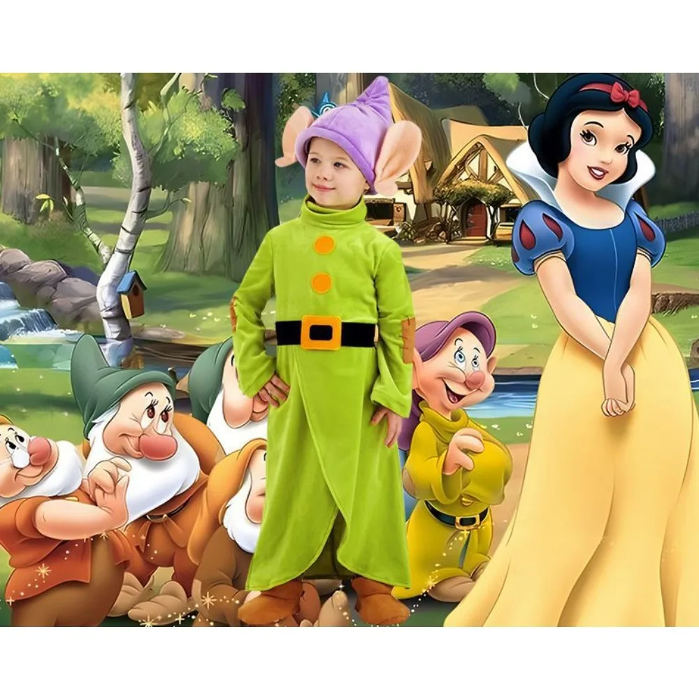 

Disney Anime Snow White and Seven Dwarfs Children's Cartoon Christmas Elves Dress Up Big Ears Role Play Halloween Costume