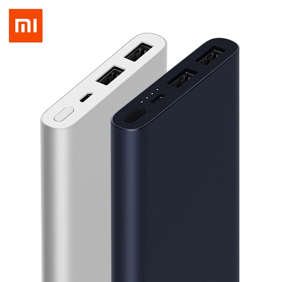 Внешний аккумулятор Xiaomi Mi Power Bank 2 PLM09ZM ёмкость 10000мАч мощность 18Вт поддержка