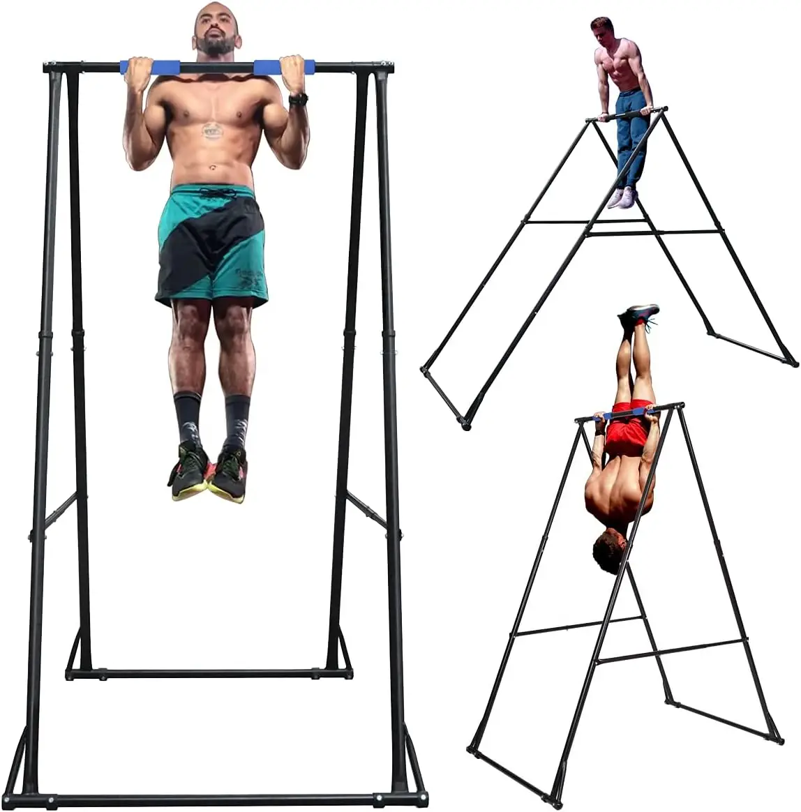 

TRINH TOES DON'T TOUCH GROUND Foldable Free Standing PullUp Bar Stand Sturdy PowerTower Workout Station For Home Gym Strengt