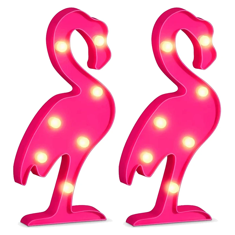 

Flamingo LED Light Flamingos Pink Night Lamp Battery Powered Flamingo Table Lights for Home Wall Kid's Room Birthday Party