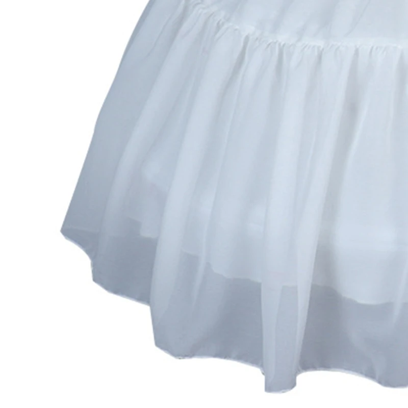 

Hoop Skirt Crinoline Petticoat Vintage Party Victorian Costume Underskirt White Half Slips Elastic Waist for Women Girls