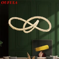 oufula modern pendant lamp creative gold luxury chandelier led crystal fixtures for living room bedroom