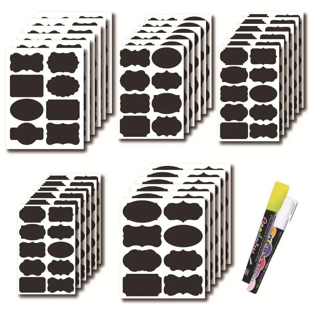 

48-120 pcs/Set Erasable Chalkboard Label Stickers Self-adhesive Craft Kitchen Jars For Spices Labels Glass Cups Spice Stickers