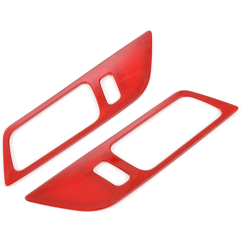 Car Inner Door Handle Frame Trim Cover Interior Decoration for Ford Mustang 2015 2016 2017 2018 2019 2020 (Red)