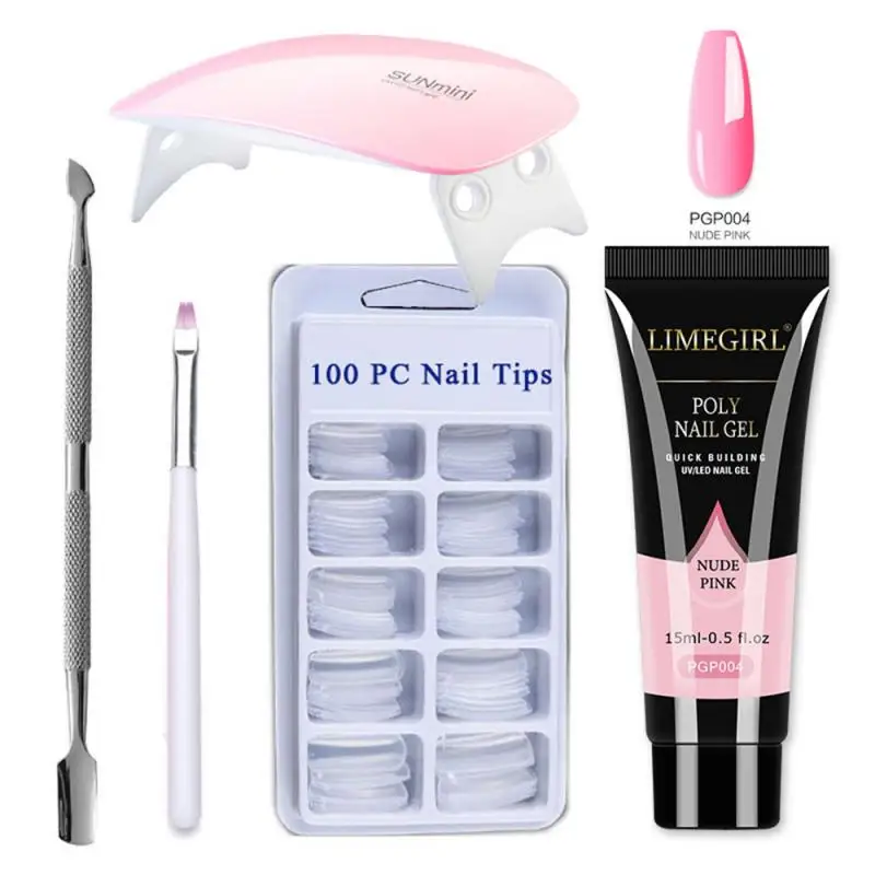 

LILYCUTE Nail Gel Set With LED Lamp Full Manicure Set Vernis Semi Permanent Quick Extension Nail Kit Gel For Nails Accessories