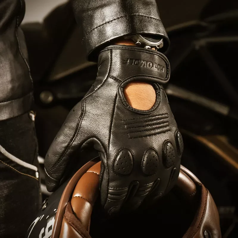 

Перчатки с открытыми пальцами, мотоциклетные перчатки из натуральной овечьей кожи, водонепроницаемые перчатки, защитное снаряжение для мо...