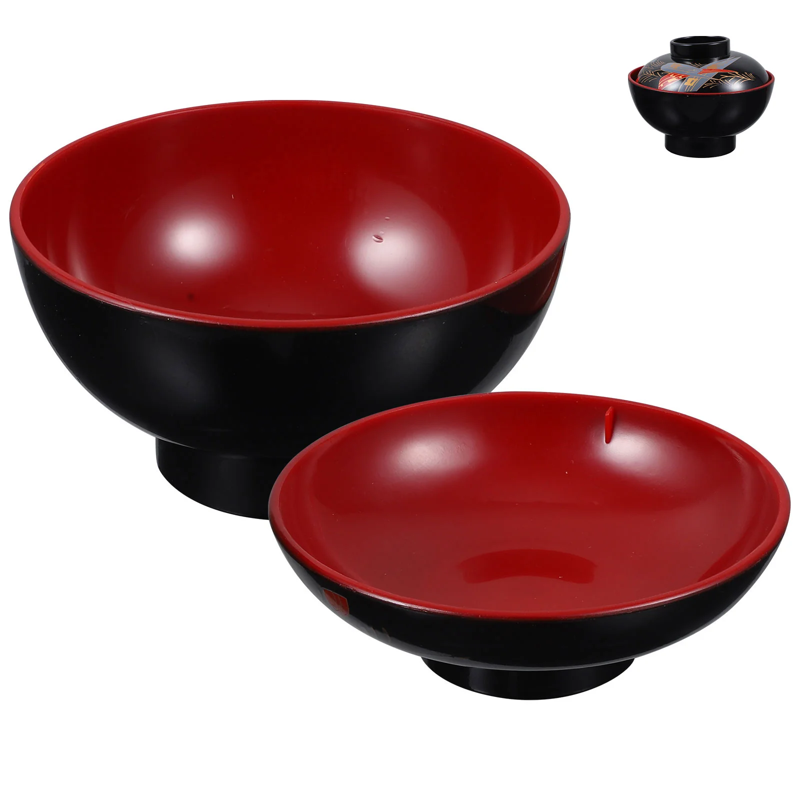 

Miso Bowl Small Soup Plastic Mixing Lidded Serving Decorative Japanese Restaurant Compact Kitchen Rice Multi-function