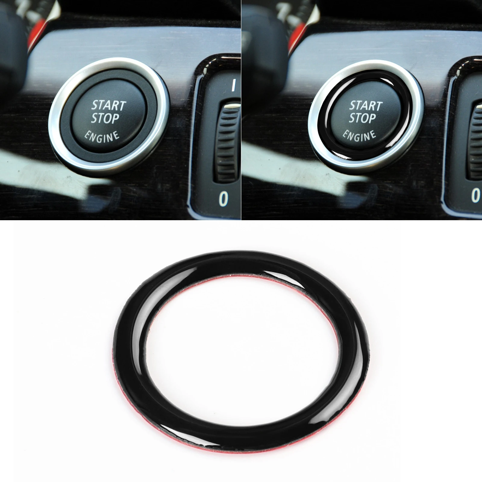 

Car Engine One Start Stop Push Button Ignition Key Circle Sticker Trim Decal For BMW 3 Series E90 E92 E93 320i Z4 E89 2009-2012