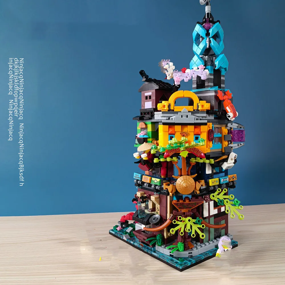 

New Series Ninja City Gardens Temple of Airjitzus House Village Season 15 Building Blocks Classic Model Sets Bricks Kids Kits