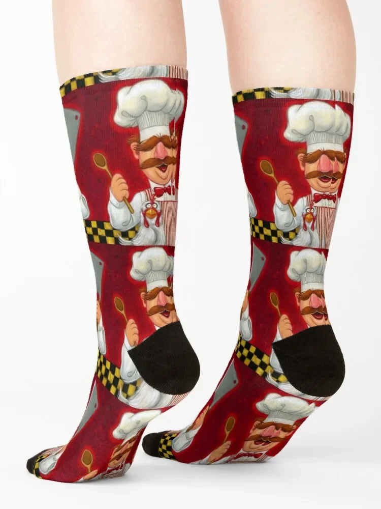 Шведский шеф-повар борк носки с аниме и принтом противоскользящие футбольные