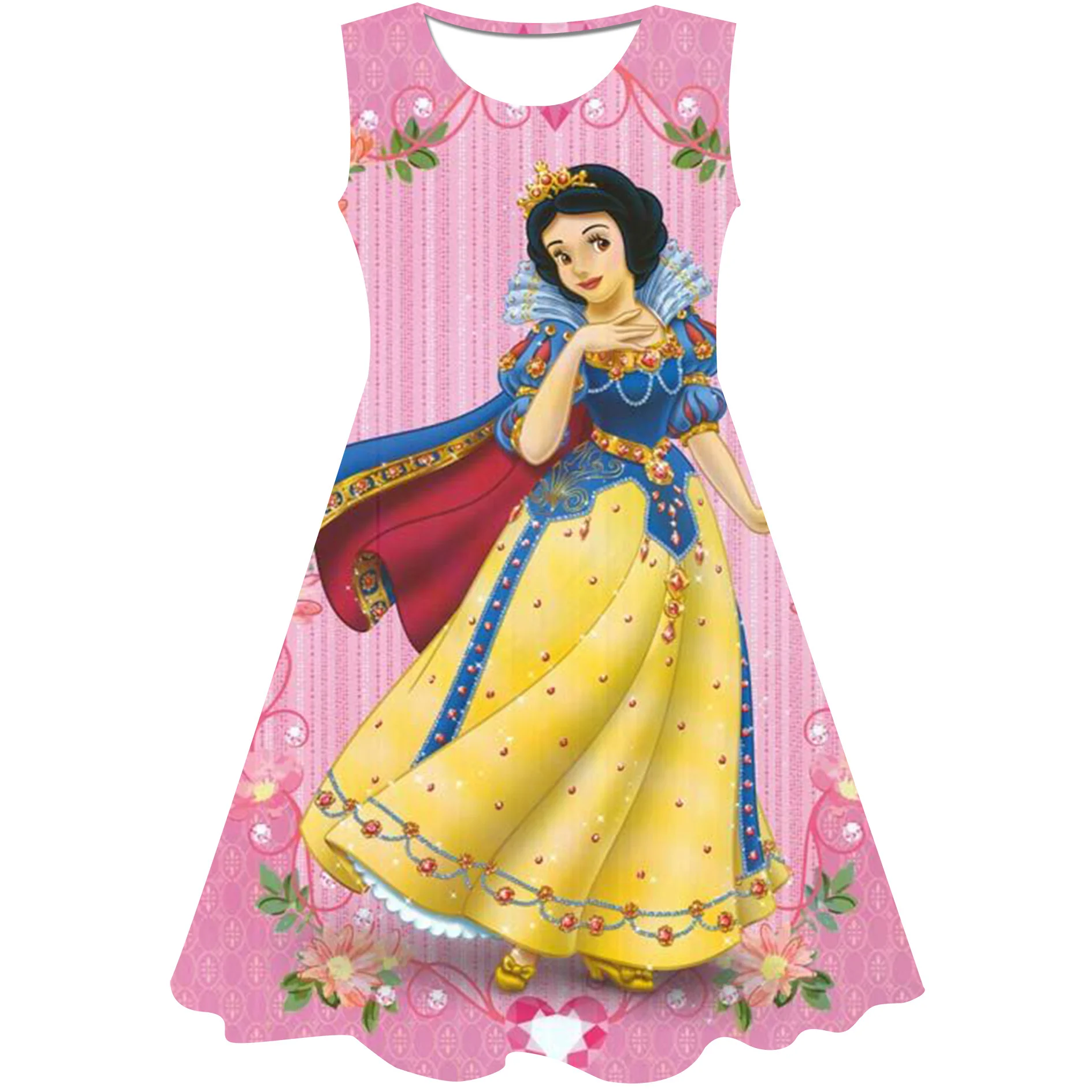 

Girls Disney Snow White Dress Cartoon Costumes Dress Kids Summer Disney Series Dress Up Children Birthday Party Gifts Skirts