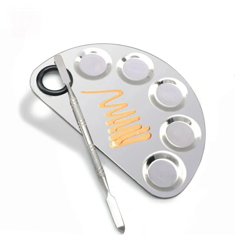 

Stainless Steel Makeup Mixer Nail Polish Mixing Plate Foundation Eyeshadow Body Paint Mixer Palette Spatula Rod Beauty Tools