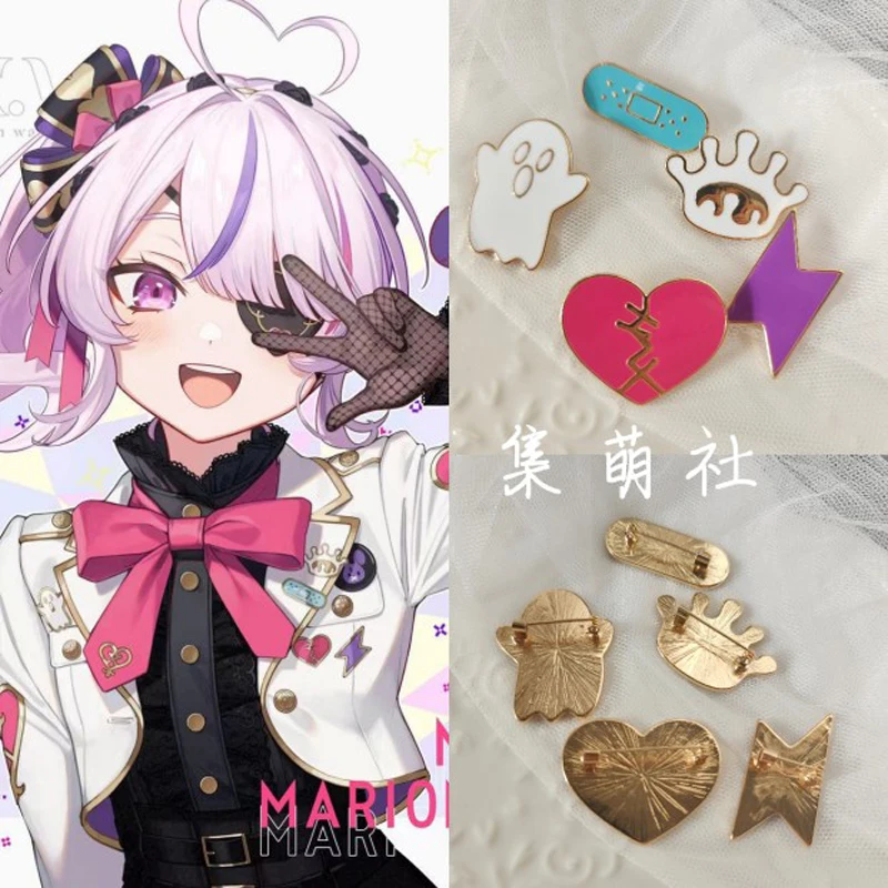 

5 шт. аниме Hololive Vtuber Maria Marionette брошь из сплава реквизит для косплея