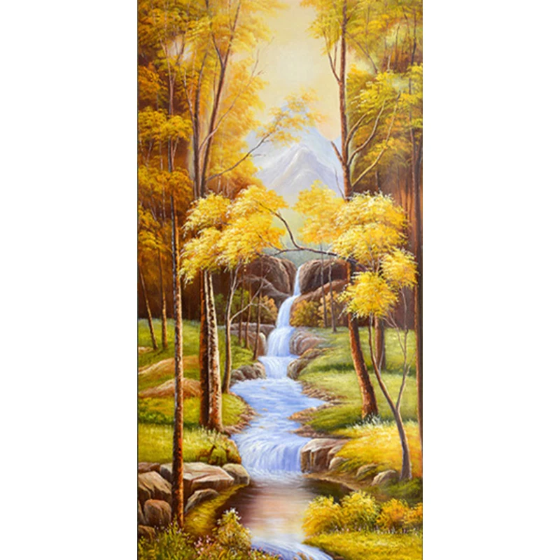 Алмазная 5D картина сделай сам Осенний пейзаж полная выкладка мозаика из страз