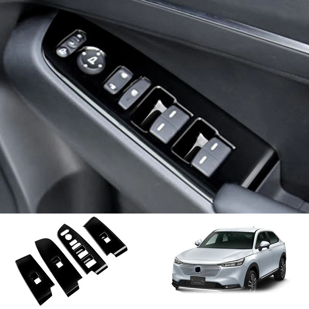 

LHD RHD для Honda Vezel HR-V E:HEV 2021 2022 2023 Window Glass Switch Lift Panel Cover Trims интерьер АБС-системы автомобиля Accessories