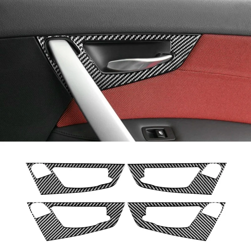 

For BMW- X3 E83 2006-2010 Soft Carbon Fiber Inner Handle Panel Decorative Cover Trim Sticker Accessories