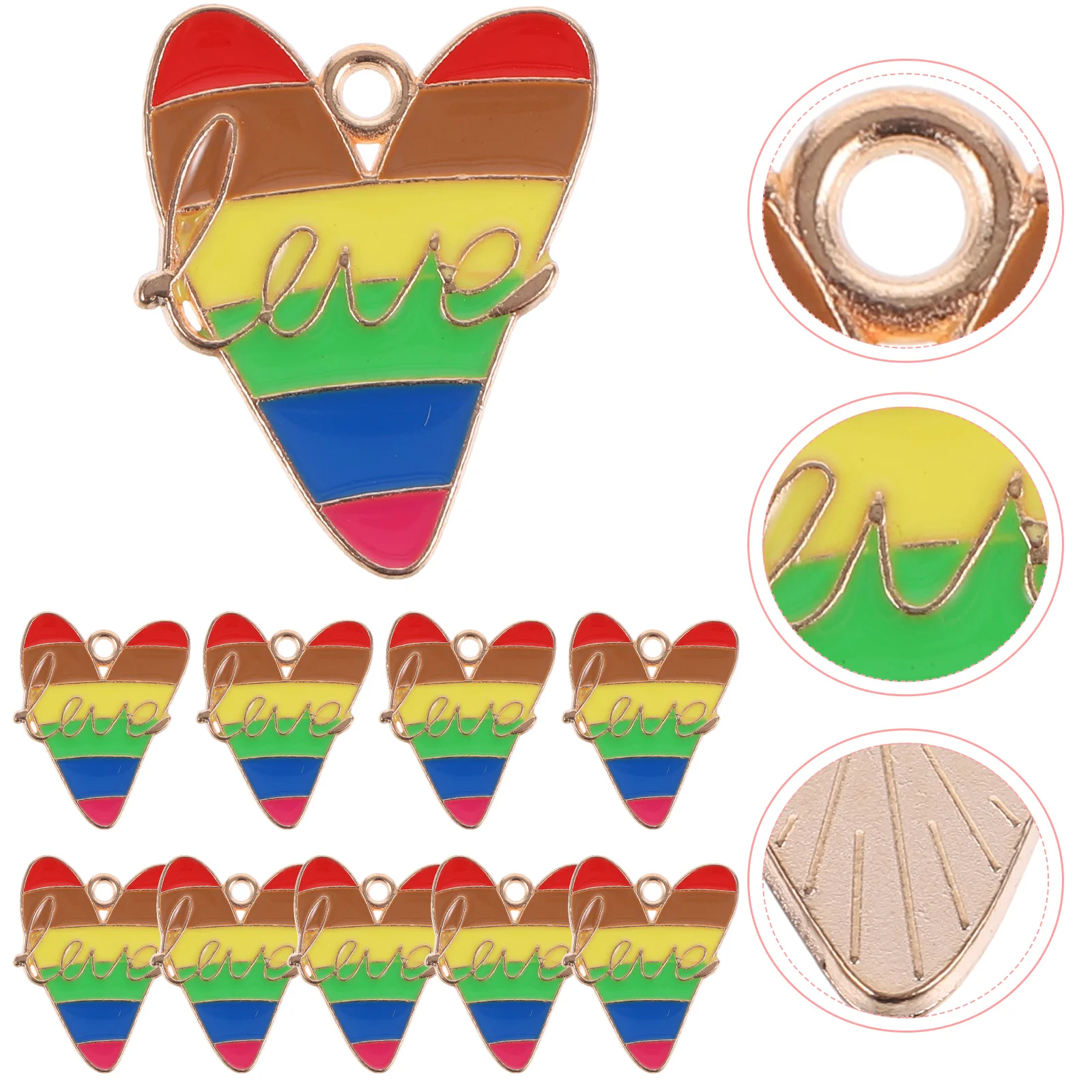 10Pcs Love Alloy Charms Hanging Jewelry Decorative Pendants Bracelet Pendant Necklace Making Charms