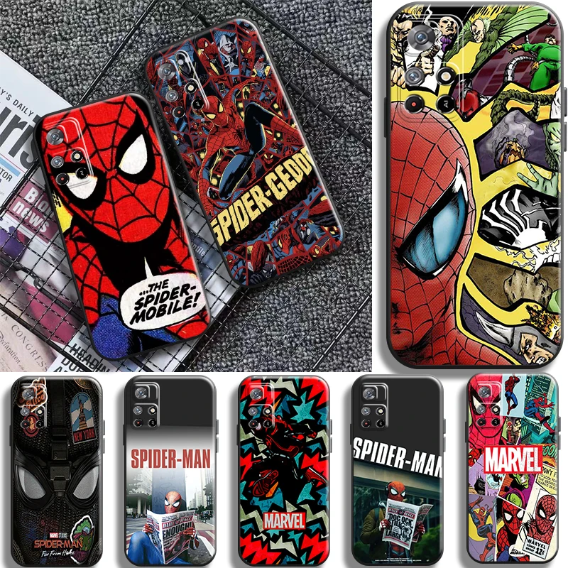 

Marvel Spiderman Comics Phone Case For Xiaomi Redmi Note 11 10 9 11T 11S 10S 10T 9S Pro 5G Redmi 10 9 9T 9A 9AT 9C Carcasa Soft
