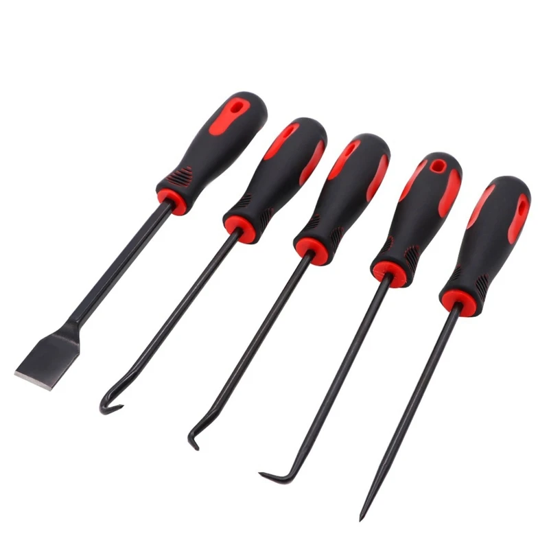 

Upgraded Precision Scraper Hook & Pick 9-Piece Set Small 6.5in & Large 10in Automotive & Electronic Tools Rubber Handle X3UC