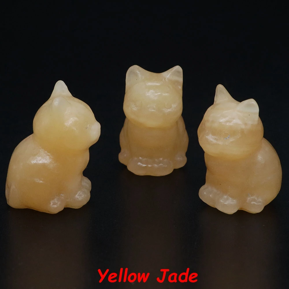 

1,2 дюйма, искусственный камень, кристалл, кварц, ручная работа, статуэтка животного, рейки, драгоценный камень, Китти, ремесло, украшение для дома, подарок