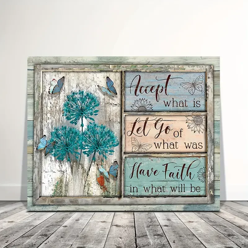 1 Шт. Железная Ферма Мотив Одуванчика Без Рамы Холст С Принтом Вертикальный