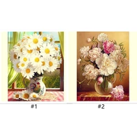 vintage vase with daisies 5d diy full drill round diamond painting kit home d%c3%a9cor floral wall art cross stitch kits for adult