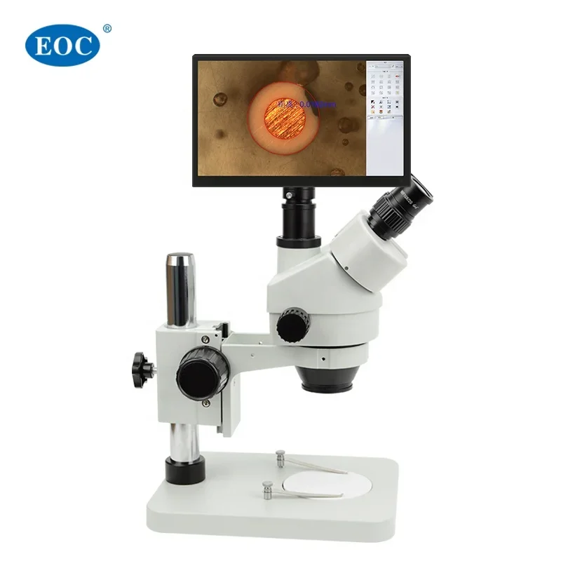 

Микроскоп EOC, оптический Тринокулярный мобильный телефон, цифровой измерительный микроскоп с 11-дюймовым экраном монитора