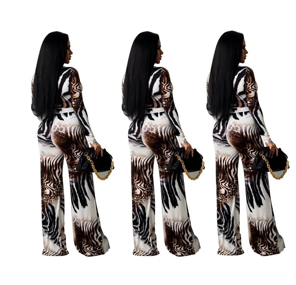 Женский костюм из двух предметов укороченный Топ с длинным рукавом и свободные