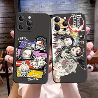 anime kimetsu no yaiba demon slayer phone cover for iphone 11 12 13 pro max x xr xsmax 6s 7 8 plus black soft silicone tpu case