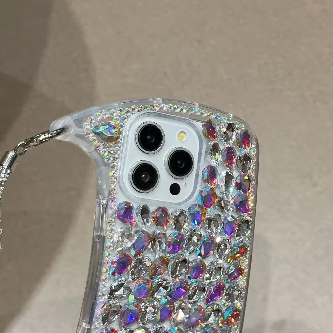 Роскошный Уникальный Модный бриллиантовый чехол с ремешком на запястье для iPhone 11