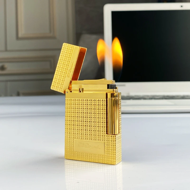 

Новинка памятная версия металлическая зажигалка с одним двойным пламенем Роскошная Зажигалка пинг-звук натуральная краска сигаретная Бутановая Зажигалка