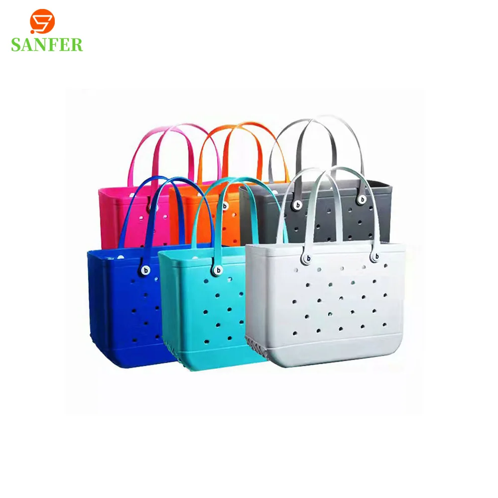 

Women's Bag Summer 2023 Cave Beach Organizer Tote Candy Color Hollowed Out Shopping Basket EVA Outdoor Camping Bags Pet Pouch