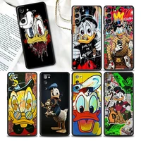 cute donald duck cartoon phone case for samsung galaxy s22 s7 s8 s9 s10e s21 s20 fe plus ultra 5g soft silicone case cover