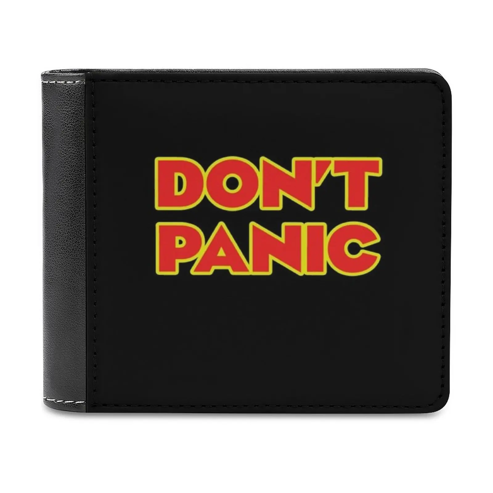 

Leather Wallet Men's Wallet Diy Personalized Purse Father'S Day Gift Hggttg Hhgttg Hitch Hikers Guide Dont Panic Dont Panic