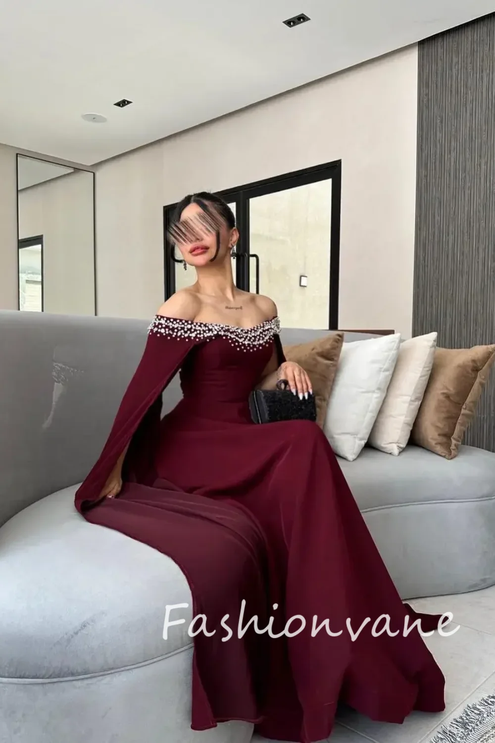 Фото Fashionvane 2024, индивидуальное платье для выпускного вечера без рукавов с открытыми плечами в Саудовской Аравии, вечернее платье из бисера, свадебное платье для гостей №3