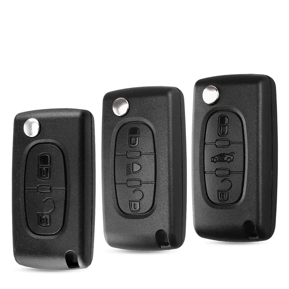 

Key Fob Cover 3 Button Car Remote Flip Key Fob Shell Case Fit for Peugeot 107 207 307 407 607 208 308 408