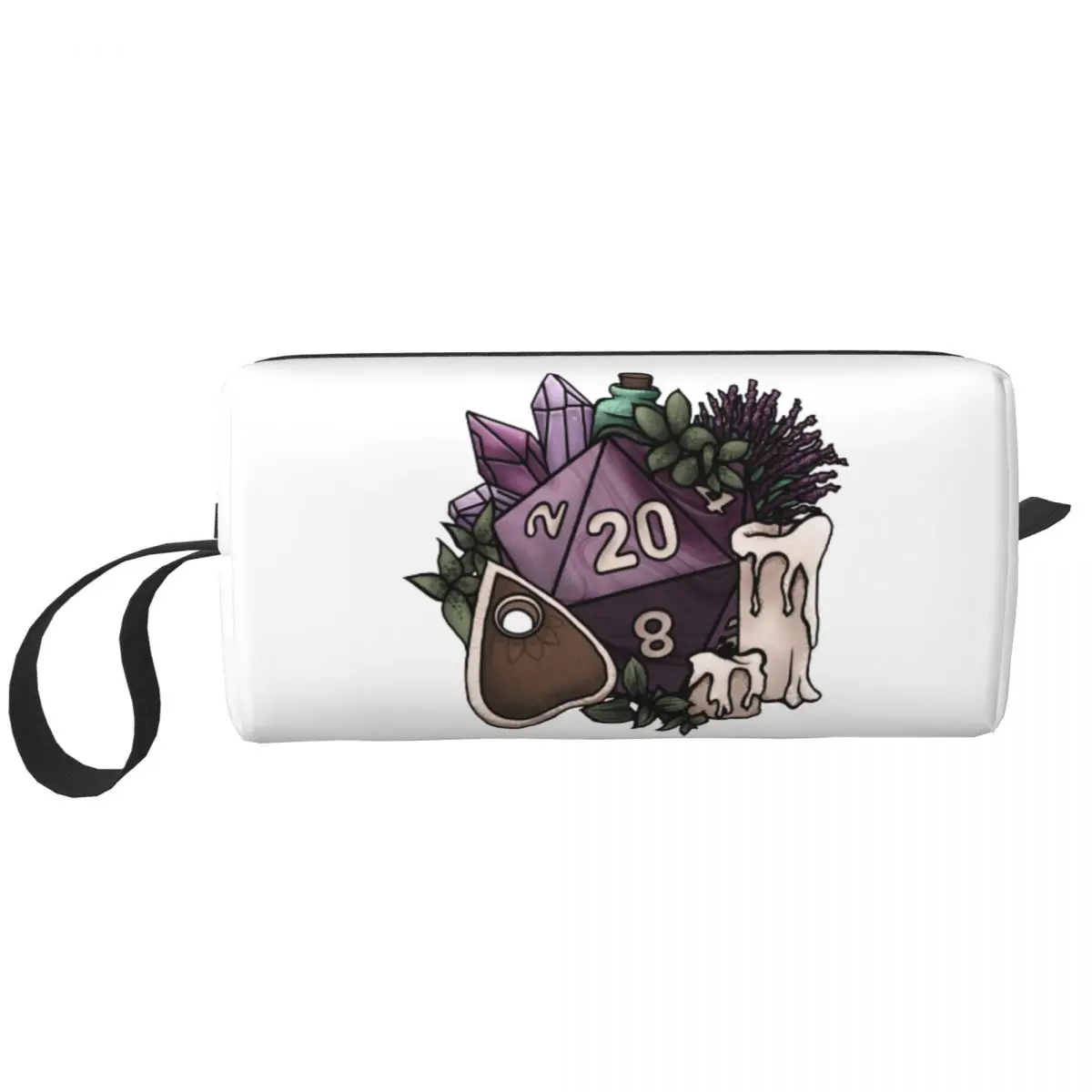 

Witchy D20 Gaming Dice Makeup Bag Women Travel Cosmetic Organizer Cute DnD Game Storage Toiletry Bags