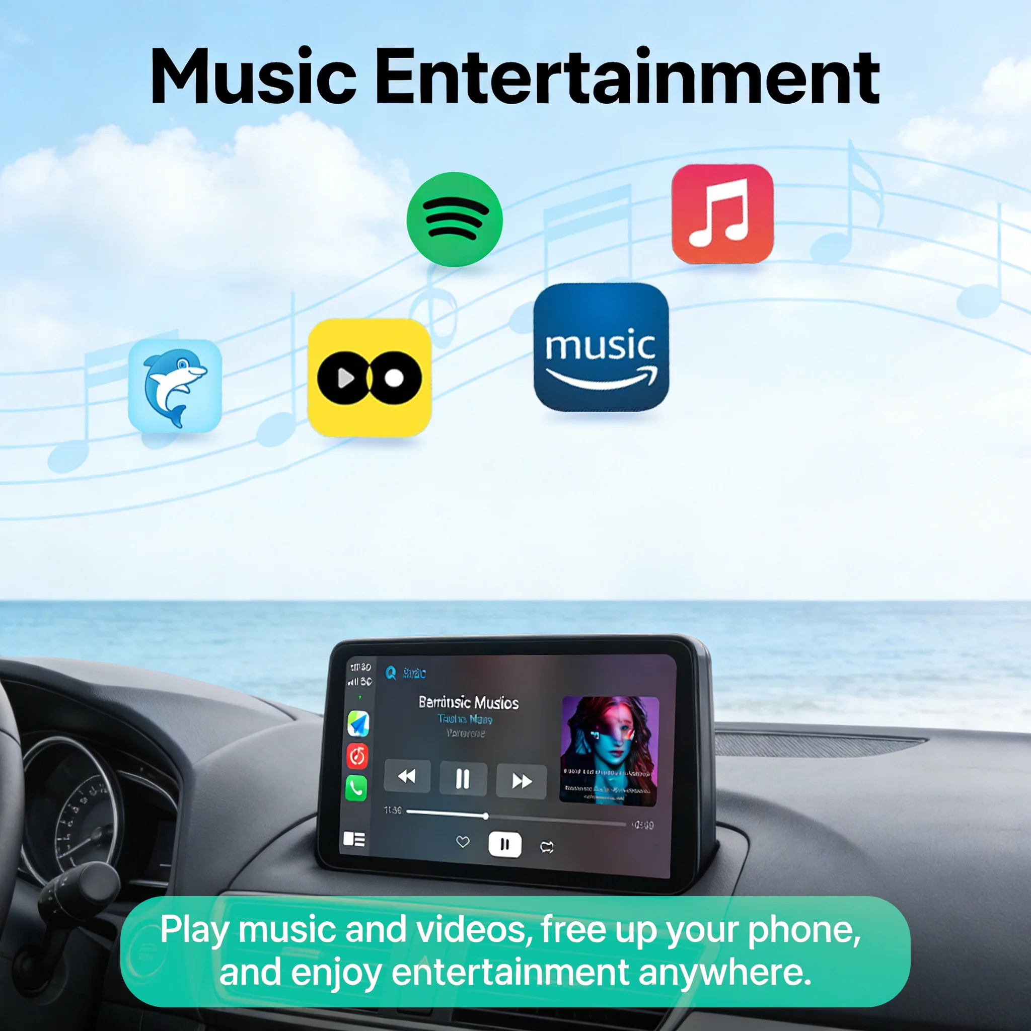 Фото Беспроводная система Android Auto и беспроводной Carplay с Android 11, быстрая зарядка Type-C для Mazda2, 3, 6, CX30, CX5, CX8, CX9, Bluetooth, Wi-Fi №2