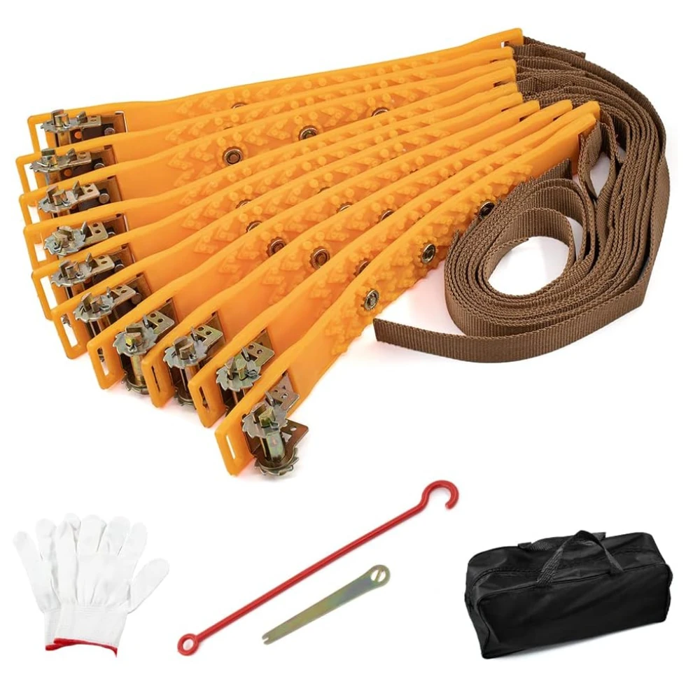 10pcs 범용 자동차 스노우 체인 TPU 휠 보안 체인 조정 가능한 스노우 타이어 체인 휴대용 비상 견인 스노우 진흙 체인