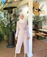 eid mubarak turkey muslim set jumpsuit women dubai abaya caftan bodysuit kaftan hijab dress sets robe musulmane longue femme