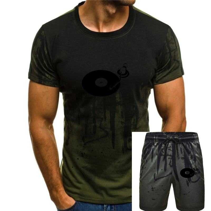 Turntable Shirt Dj T Hip Hop Rap House Techno Record Player Vinyl Crate Digging Summer O Neck Tops Tee Shirt
