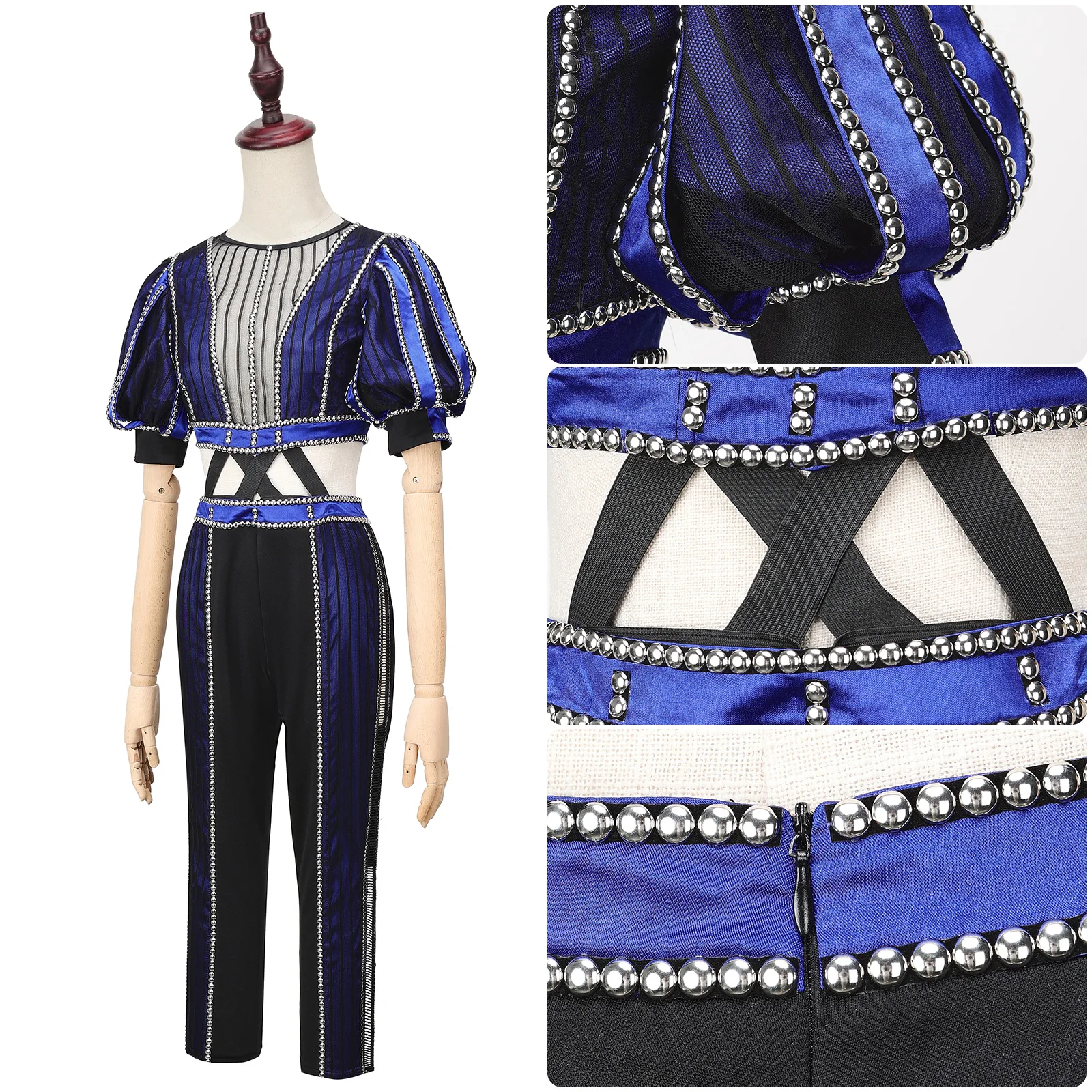 Музыкальный костюм для косплея Six Catherine Parr женский синий заклеп горячая